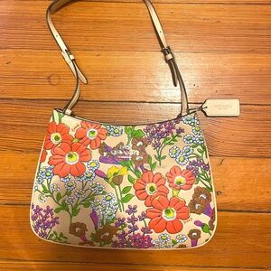 Coach - Penelope Leather Shoulder Bag With Floral Print